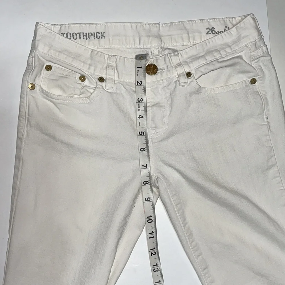J Crew White Toothpick 26ankle Jeans